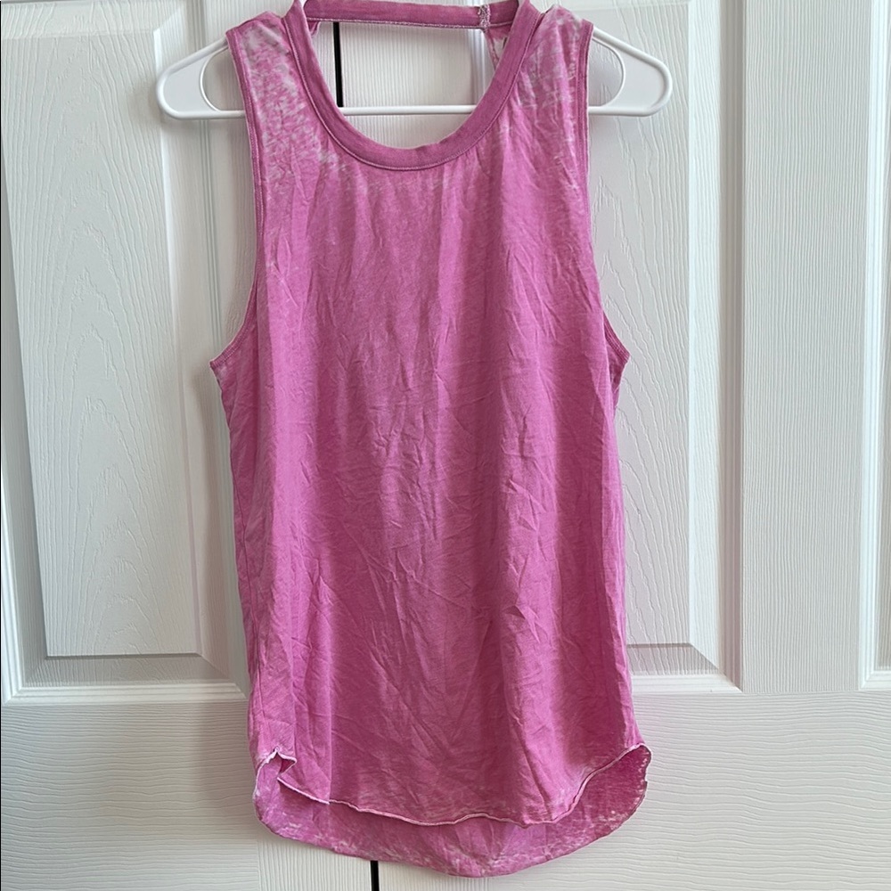 NWOT, chaser, womens, burnout flowy tank, shirttail hi-lo hem, back draping